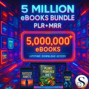 5 Million eBooks Mega Bundle Plr Mrr, Resellable Ebooks, Plr Ebooks Passive Income, Financial Ebooks